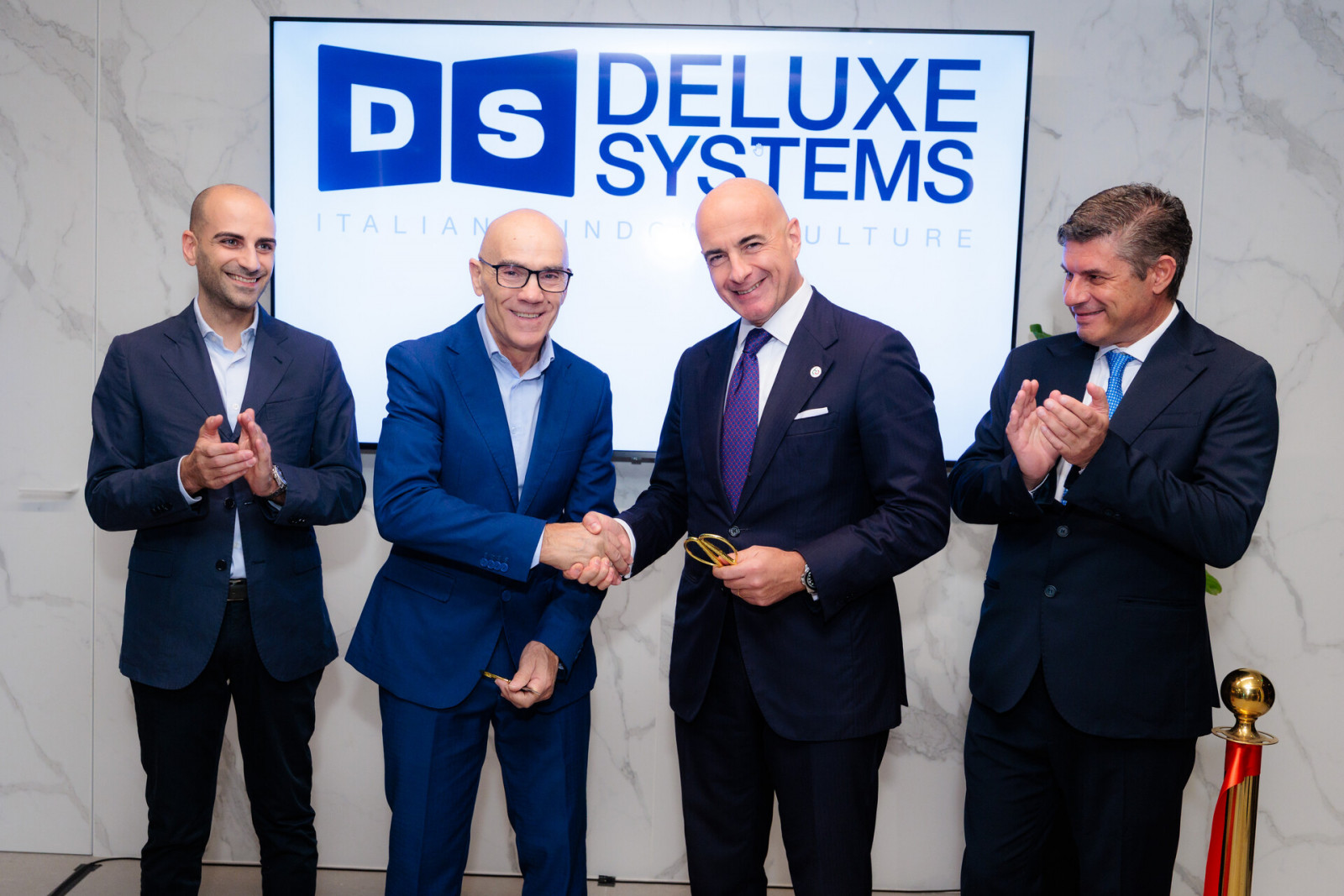 Daniele Campione, his father Francesco, His Excellency Italian Ambassador Dante Brandi and Giuseppe Covino