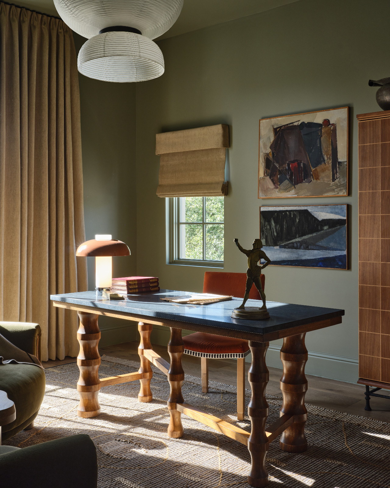 The study in a home designed by Shane & Pierce in Dallas, Texas