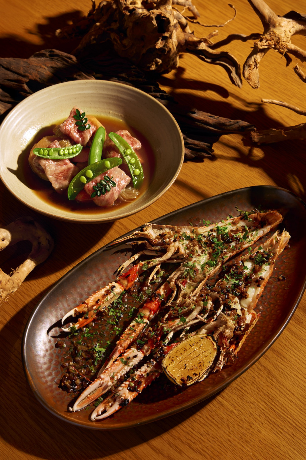 Yazawa niku jaga and XL fresh prawns