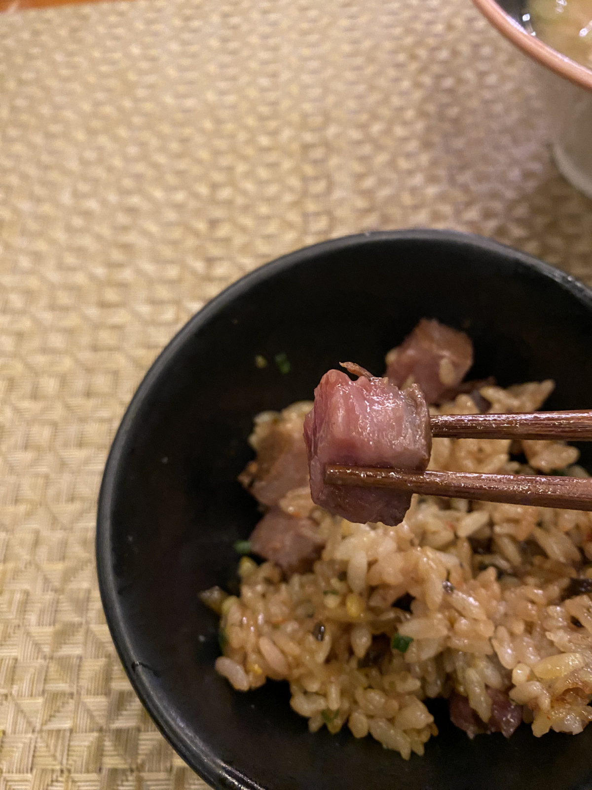 Yakumi: the fragrant Omi wagyu rice with takana, spring onion and sweet soy (Photo: Celeste Goh)
