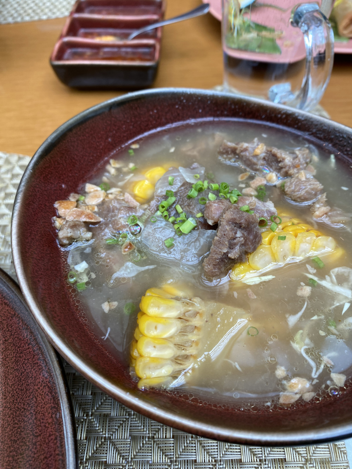A hearty bowl of beef nilaga comprises cabbage, corn, potato and beans steeped in flavourful stew (Photo: Celeste Goh)