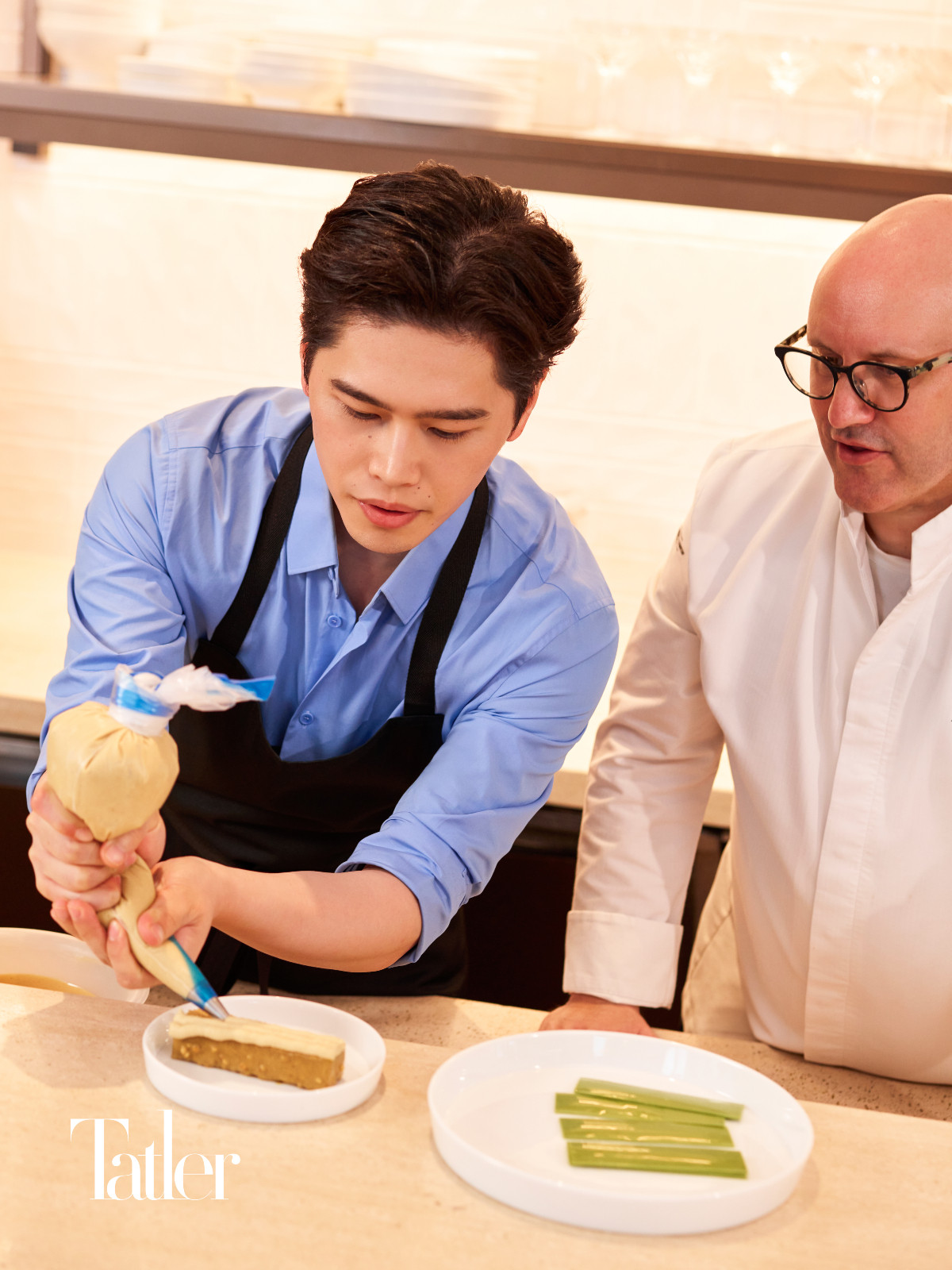 Content creator Vincent Xu with executive pastry chef Holger Deh of the Park Hyatt Kuala Lumpur's chocolate-themed bar Cacao Mixology & Chocolate