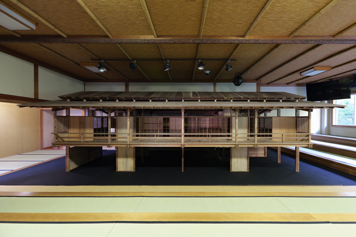 A model of Seijo Villa displayed at the Kenzo Tange exhibition