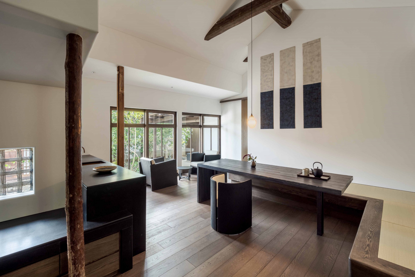 The spacious living area of Yoruya’s 818 sq ft suite