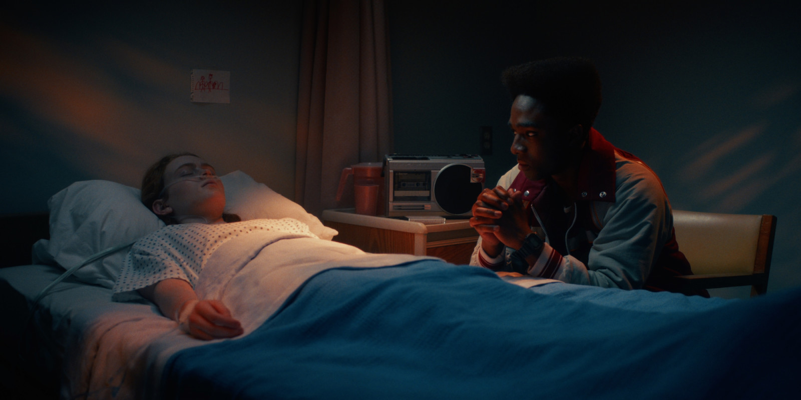 STRANGER THINGS. (L to R) Sadie Sink as Max Mayfield and Caleb McLaughlin as Lucas Sinclair in STRANGER THINGS. Cr. Courtesy of Netflix © 2025