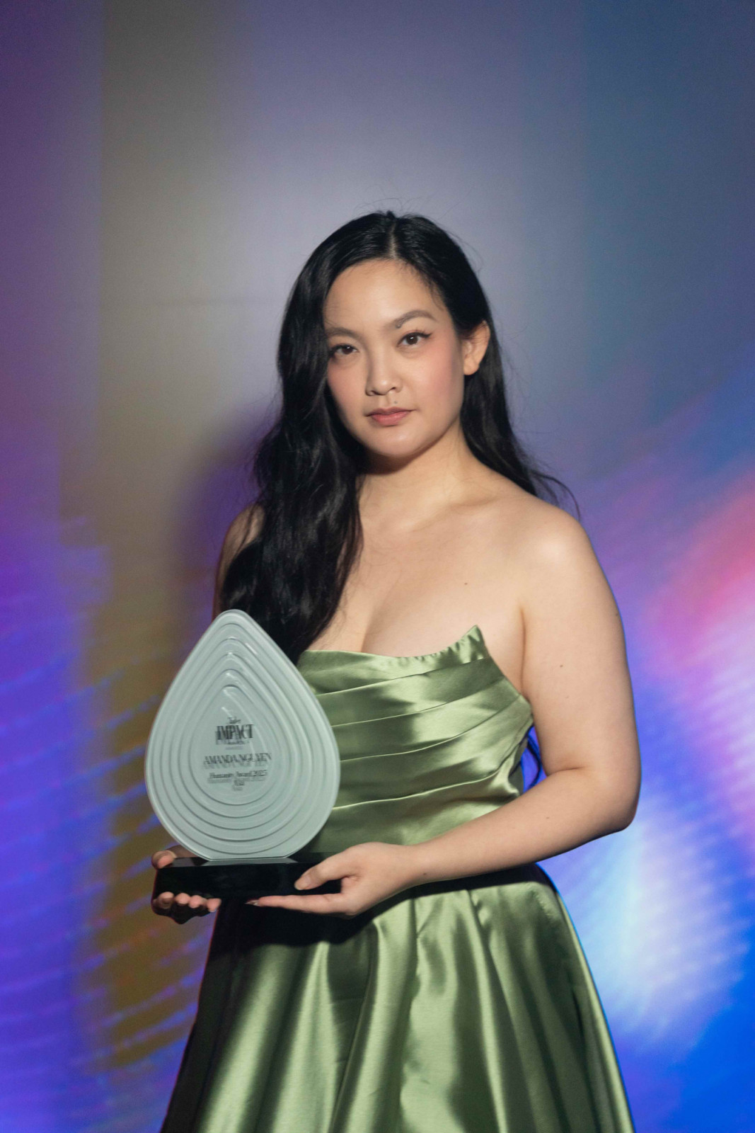 Amanda Nguyen received the Tatler Impact Award for Humanity at the Tatler Ball Asia 2025, one year after Jane Goodall was honoured with the same award at Tatler Ball Hong Kong in 2024 (Image: Jose Daniel/Tatler)