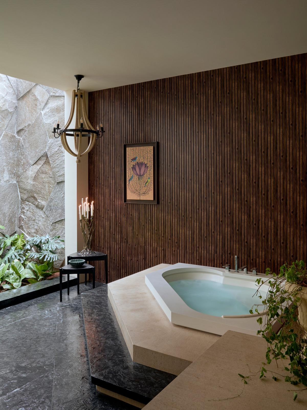The spa of the Tirupur, India home designed by Chestnut Storeys