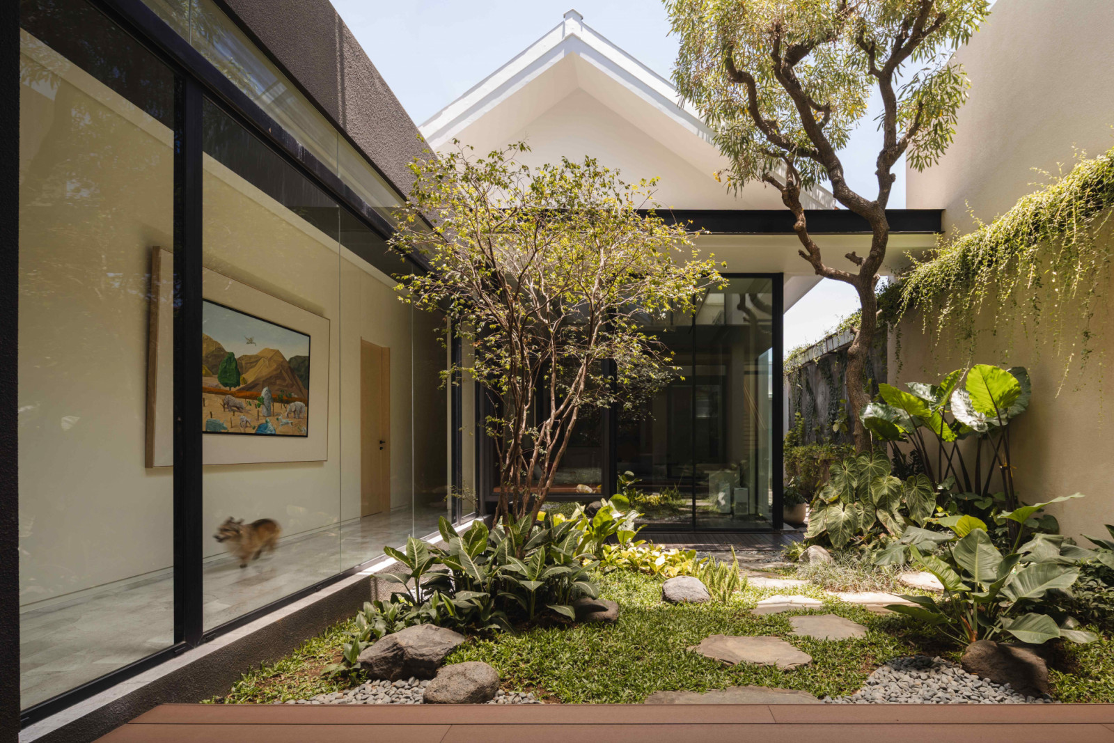 The central courtyard was once where Gunawan used to play as a child