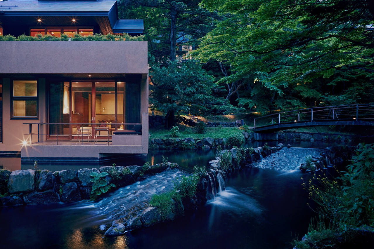 The river provides both power through the Energy In My Yard system and presence as it flows through the property, its sound shifting with location