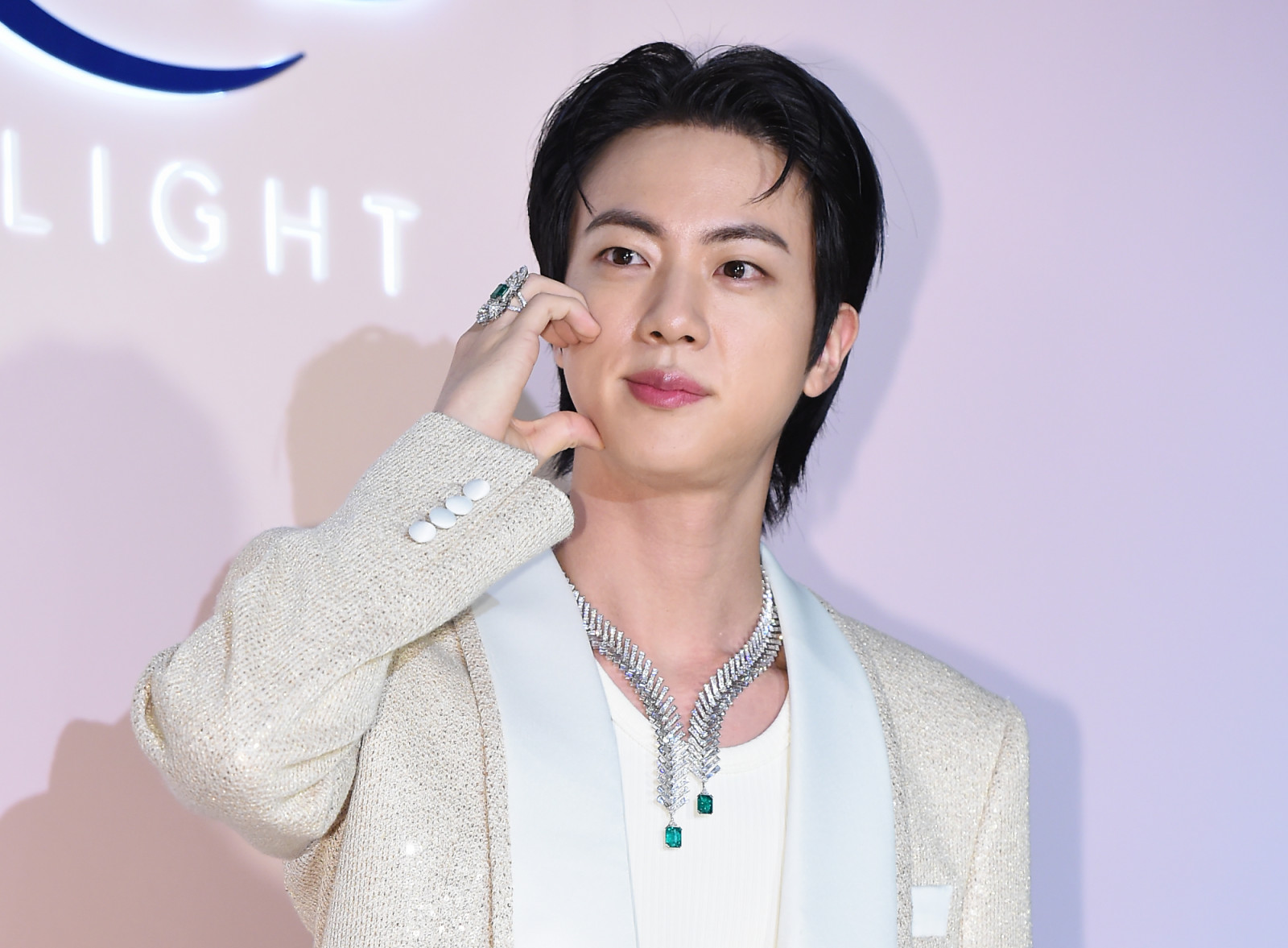 SEOUL, SOUTH KOREA - MARCH 13: Jin of BTS attends '2025 Monsieur Fred Ideal Light High Jewelry Event' photo call at Josun Palace Hotel in Kangnam-gu on March 13, 2025 in Seoul, South Korea. (Photo by The Chosunilbo JNS/Imazins via Getty Images)