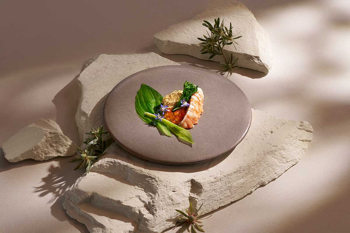 Sous vide spiny lobster with ikura, white miso Americaine