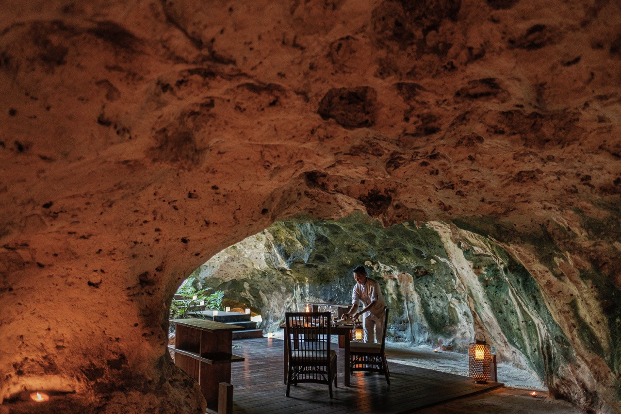 Private cave dining experiences can be arranged through the residence butler service