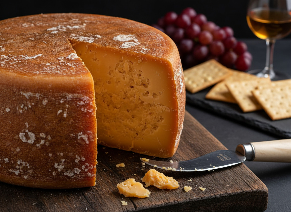 Aged gouda reveals caramel tones and crunchy crystals that add depth and contrast to a holiday spread