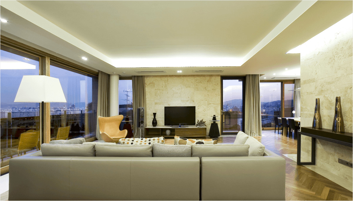 The living room in a typical unit (Photo: Daelim D&I)