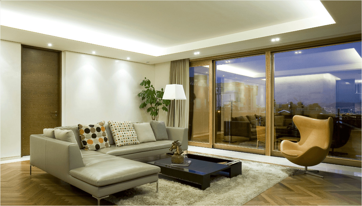 The living room has unobstructed views of the surrounding greenery (Photo: Daelim D&I)