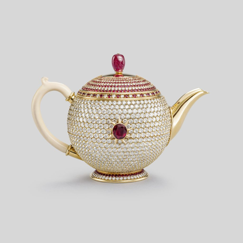 The aptly named The Egoist tea pot, adorned with 1,658 white diamonds, 386 rubies and a central 6.67-carat Thai ruby, holds the Guinness World Record as the world’s most valuable teapot