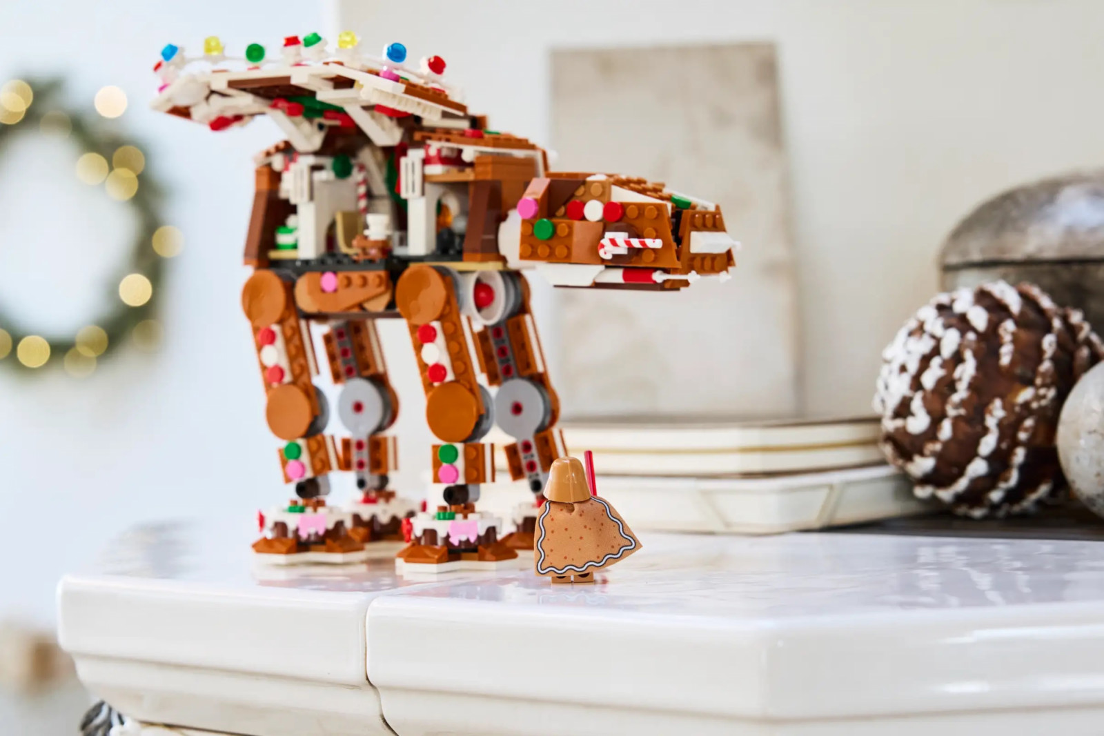 The Gingerbread AT-AT’s Legs maintain characteristic AT-AT articulation at 22 cm high