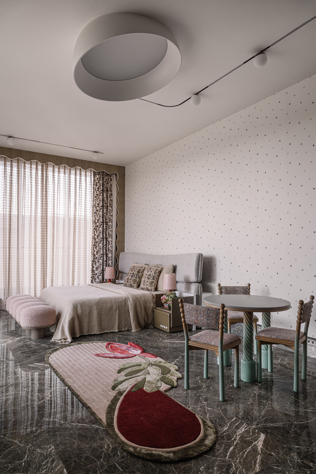 The daughter's bedroom in a Calcutta, India family home created by Spaces and Design