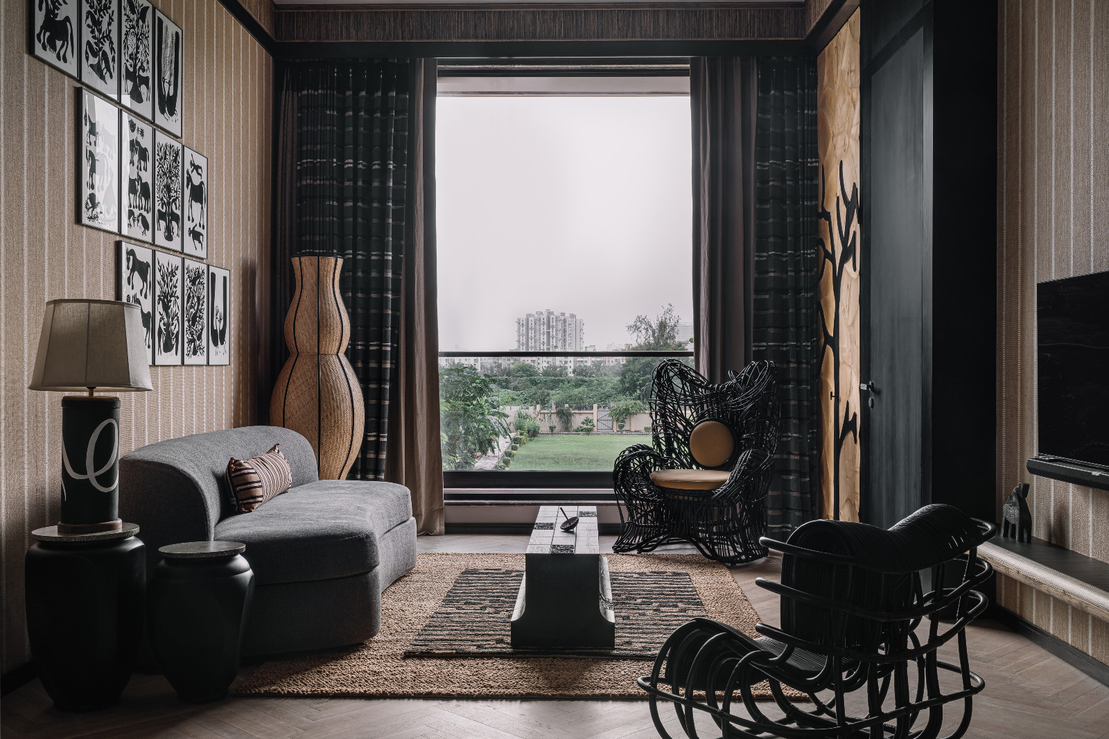 The den in a Calcutta, India family home created by Spaces and Design