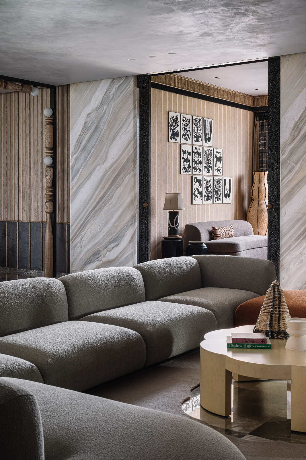 The living room in a Calcutta, India family home created by Spaces and Design