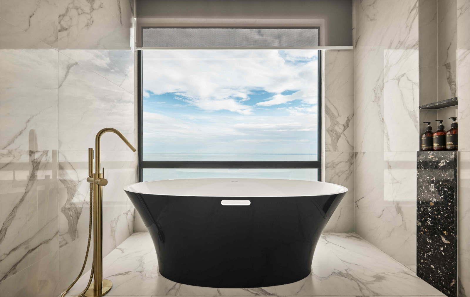 The bold contrast and luxurious dark aesthetic provides resilient visual impact (Photo: Bingkha Studio)