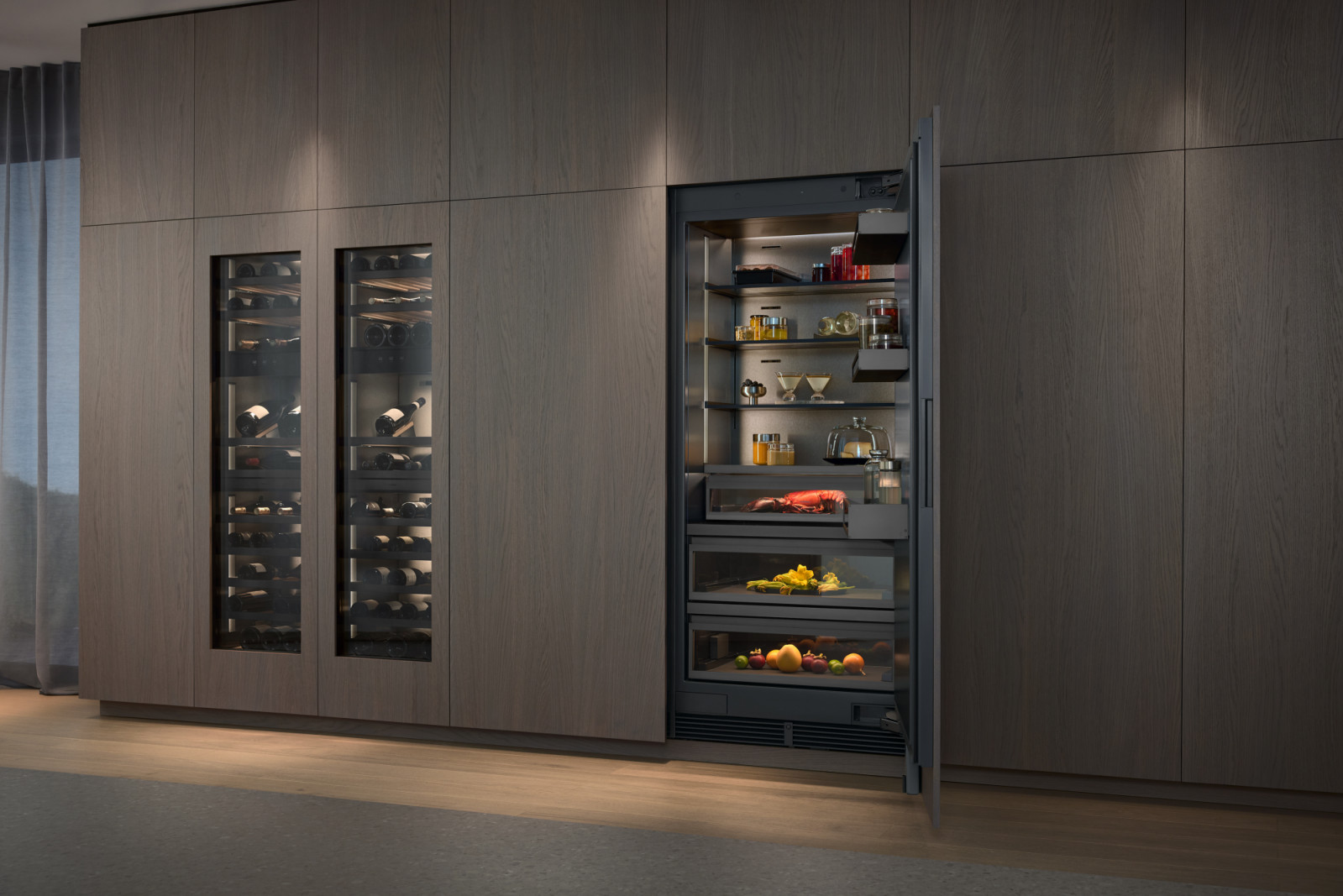 Handleless doors, flush surfaces and precisely structured interiors create visual continuity, allowing the appliances to integrate seamlessly into the overall kitchen concept (Photo: courtesy of Gaggenau)