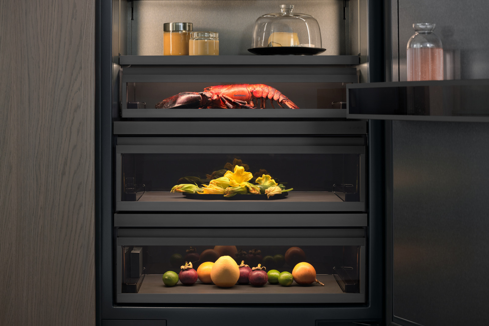 Glare-free, warm white, LED lighting activates gradually and evenly in response to use, providing clear visibility without distraction (Photo: courtesy of Gaggenau)