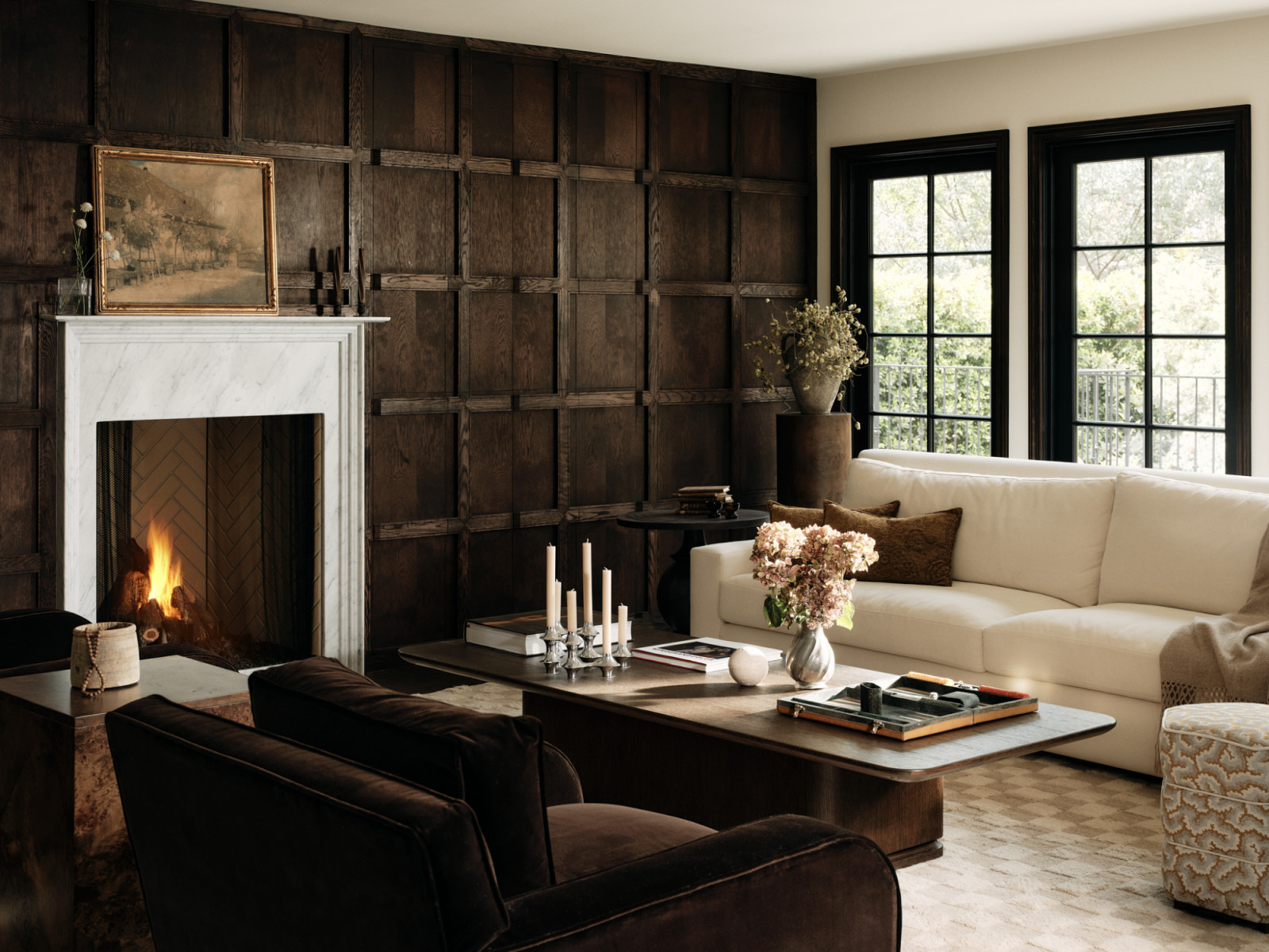 The living room of a Los Angeles, California home renovated by House of Rolison
