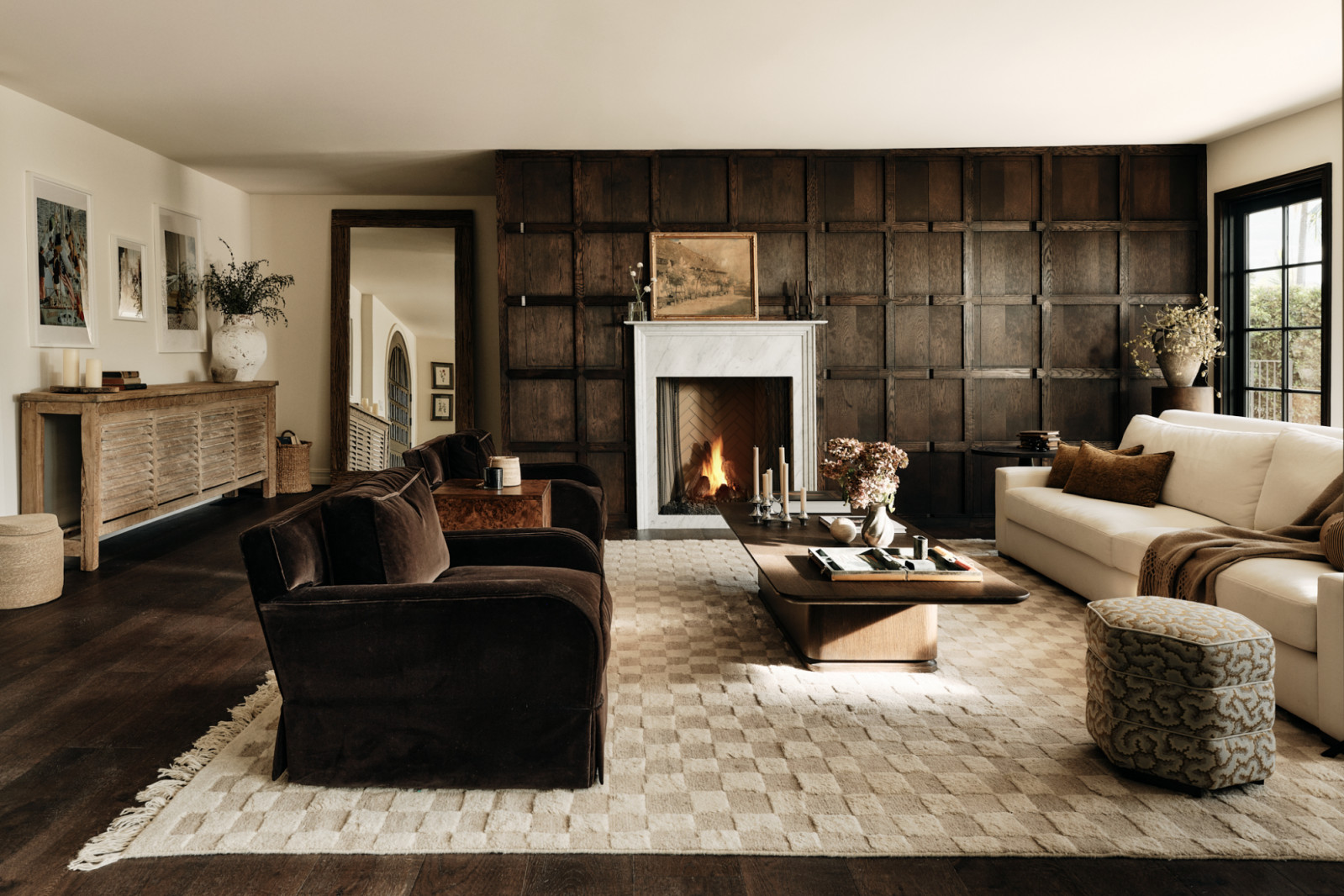 The living room of a Los Angeles, California home renovated by House of Rolison