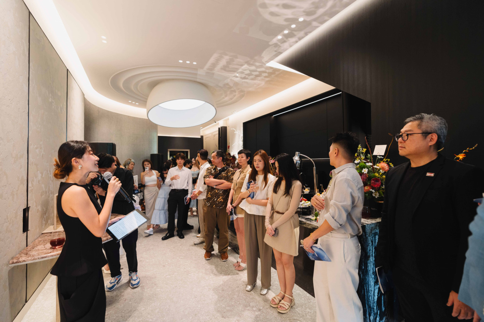 The first level of ABCD's studio is a showroom where diverse materials come together in a quiet harmony