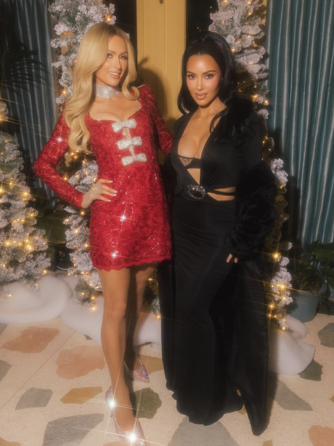 Paris Hilton dan Kim Kardashian di afterparty pop-up Butter Baby, Los Angeles