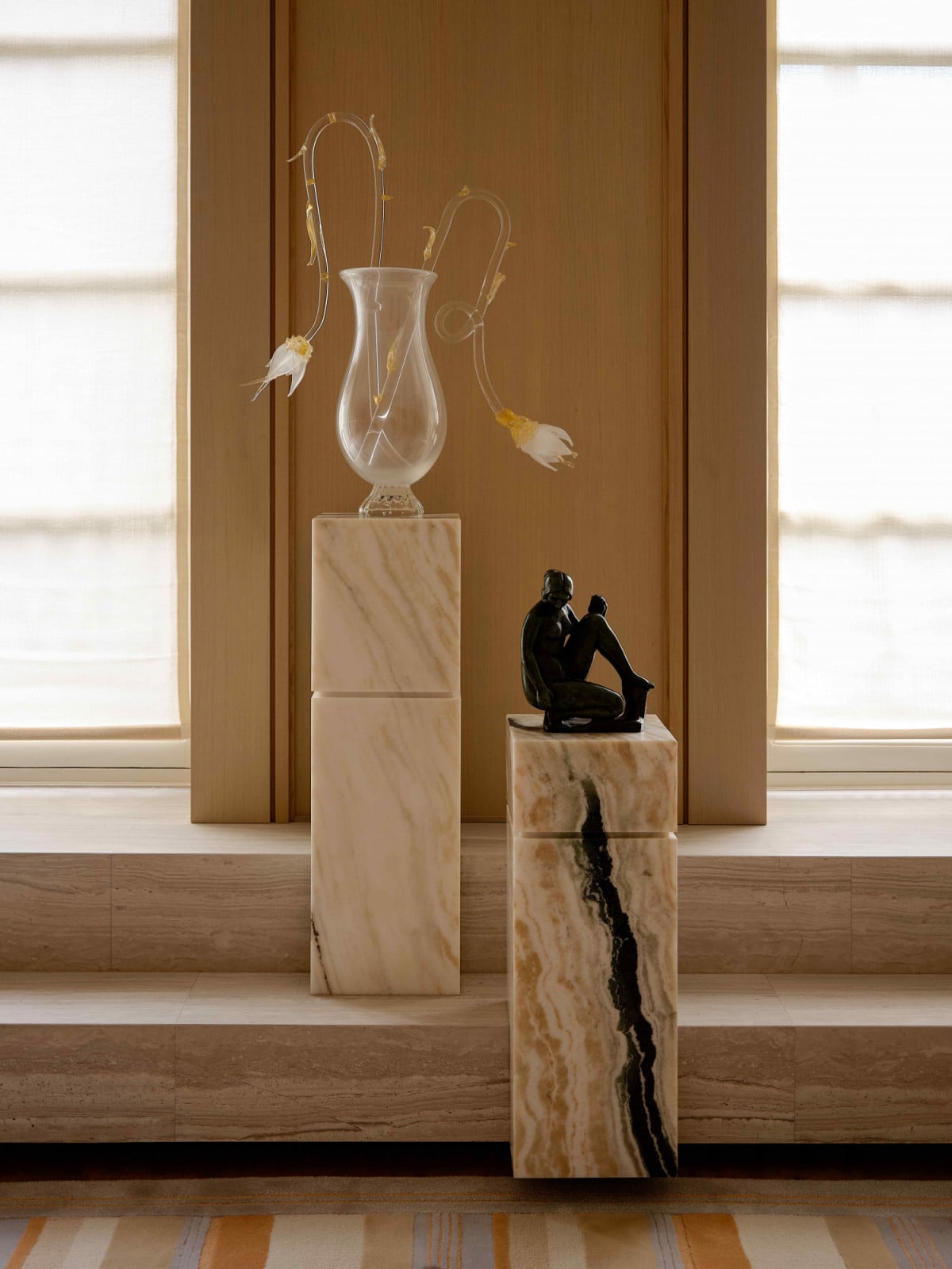 Evocative art and unusual design transform the space with their poetic presence