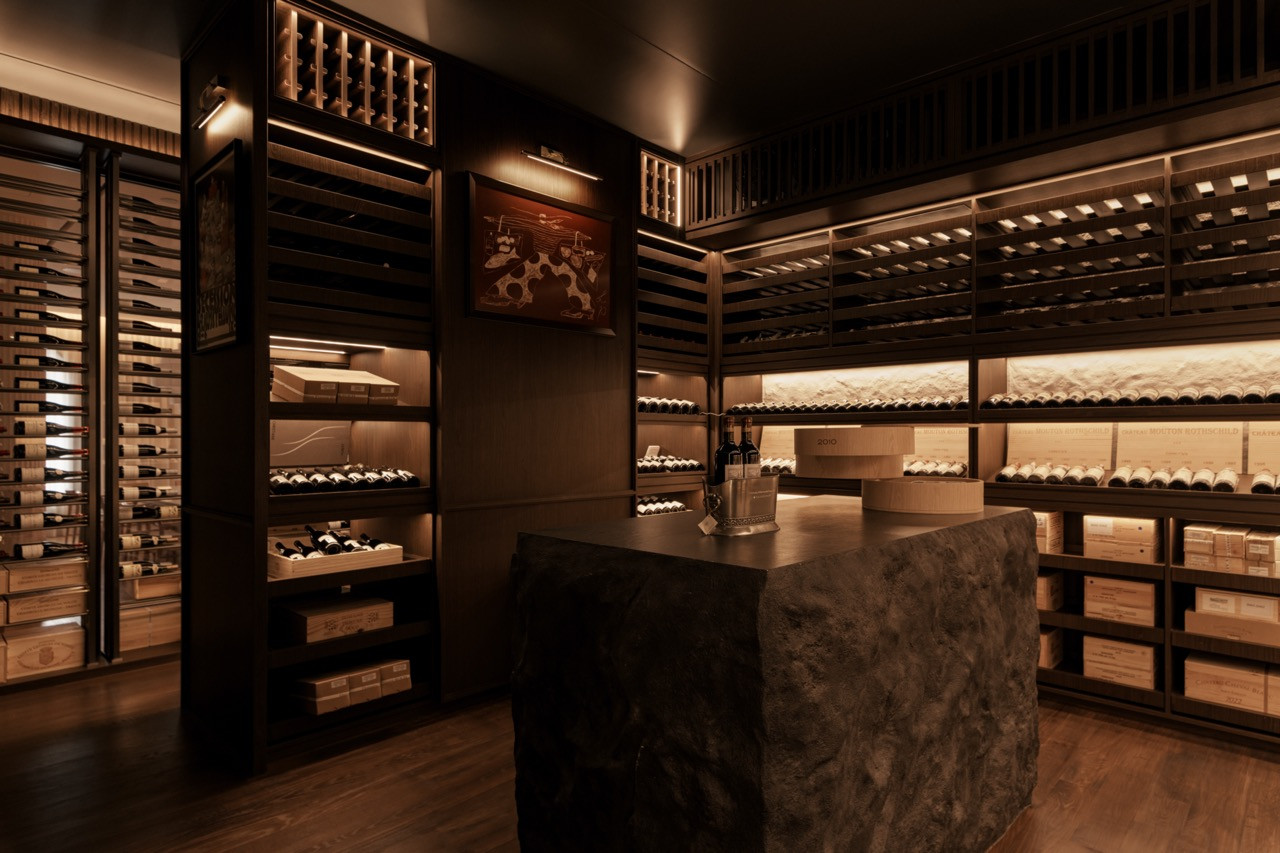 Wine cellar showing extensive storage and climate control, reflecting the owner’s background as a prominent F&B entrepreneur
