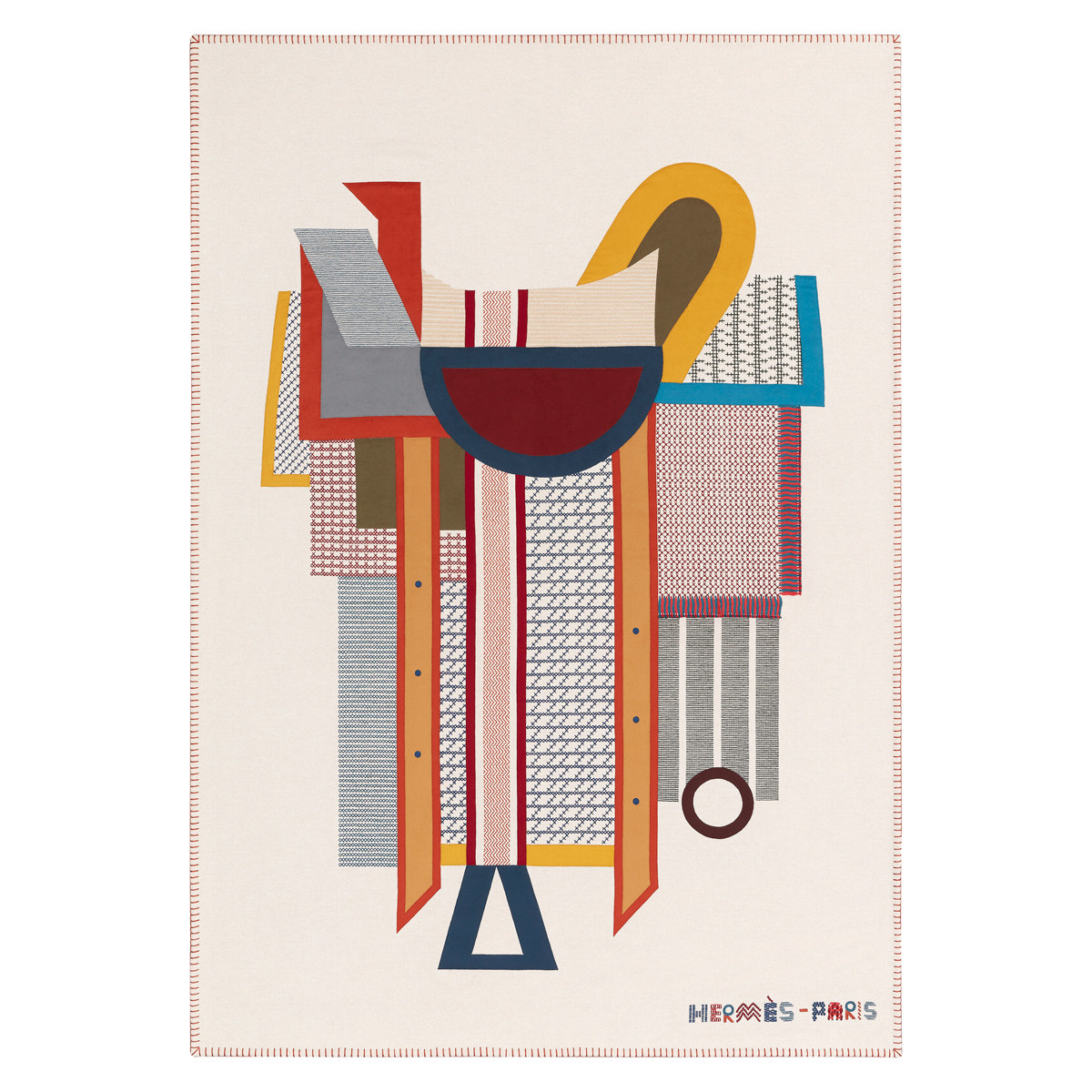 The Plaid Selle hand-embroidered blanket in wool and cashmere from Hermès is a luxurious gift guide highlight designed for warmth and comfort