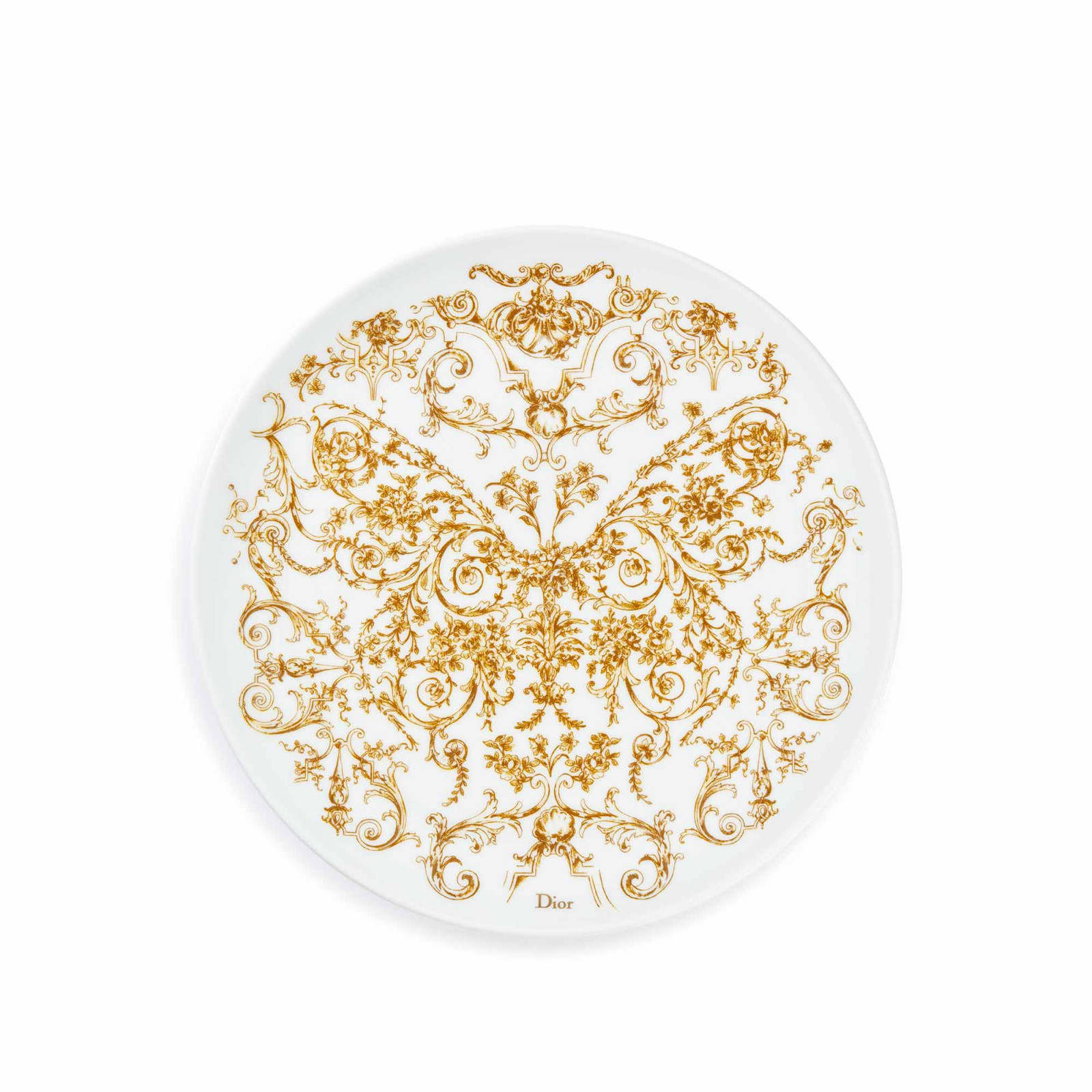 Porcelain dessert plate with Dioresque butterfly detailing