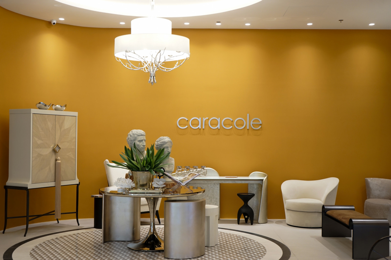 A home office setup at the Caracole showroom launch