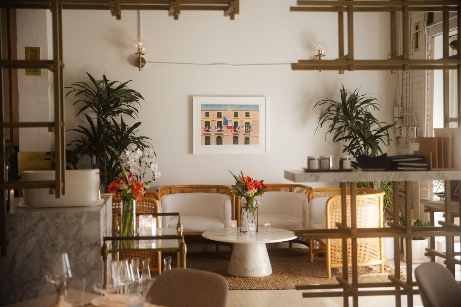The host lounge of the Camphor restaurant in Los Angeles, California