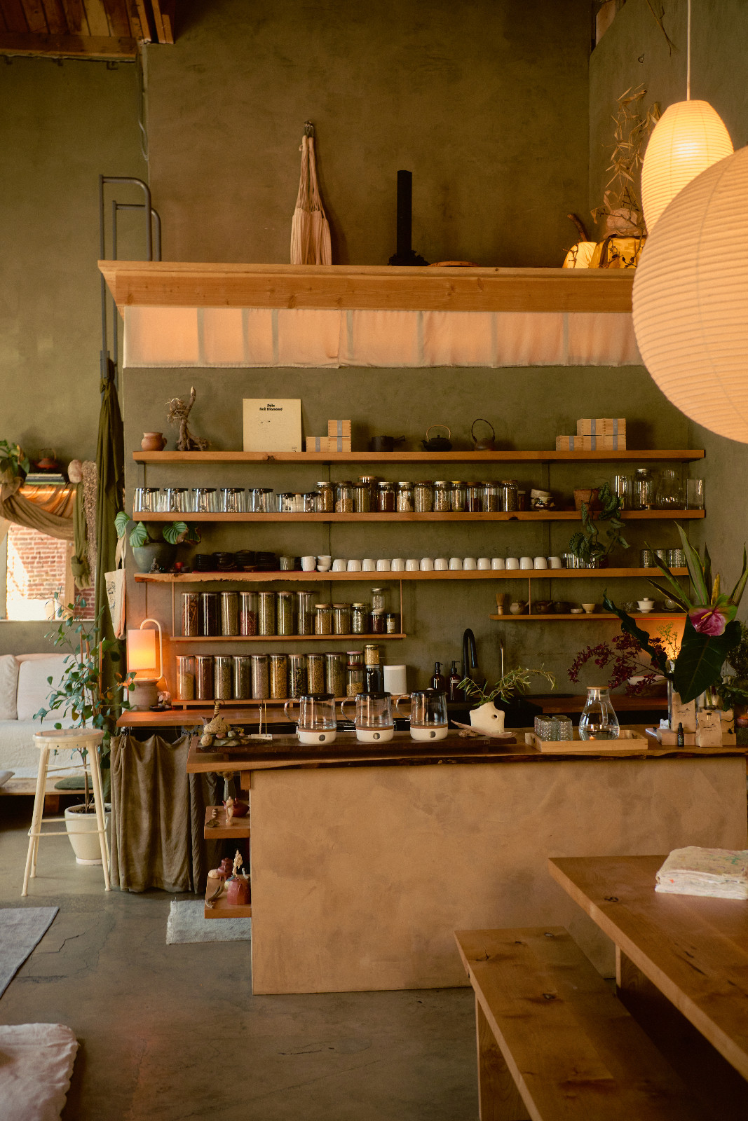 Glimpses of the serene atmosphere at Tea Of Shiloh, which offers an alternative night out in Los Angeles, California
