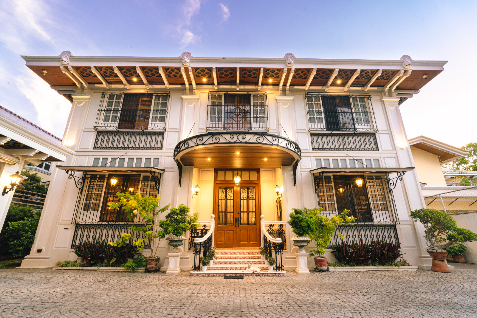 The exterior area of Casa San Rafael, a home meticulously restored by Architect Jun Velez with homeowners Monette and Guita Saenz-Resurreccion in Parañaque, Manila