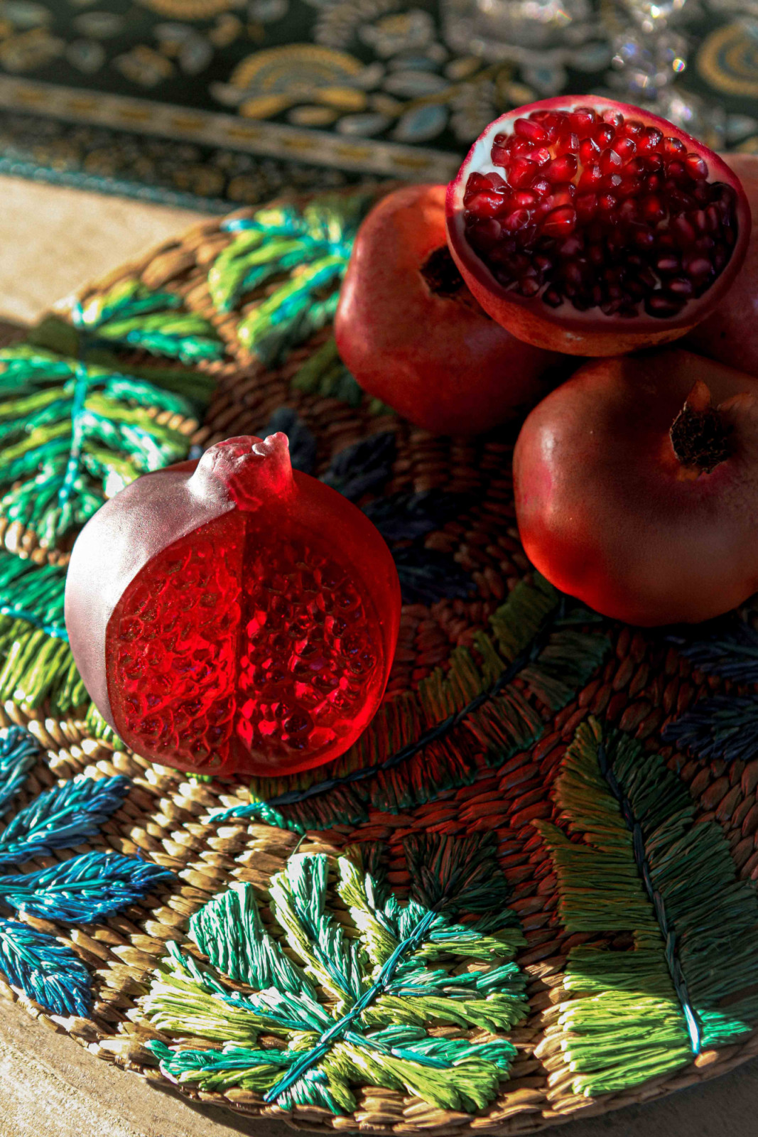 Rendered in crystal, the pomegranate takes on a strong sculptural presence