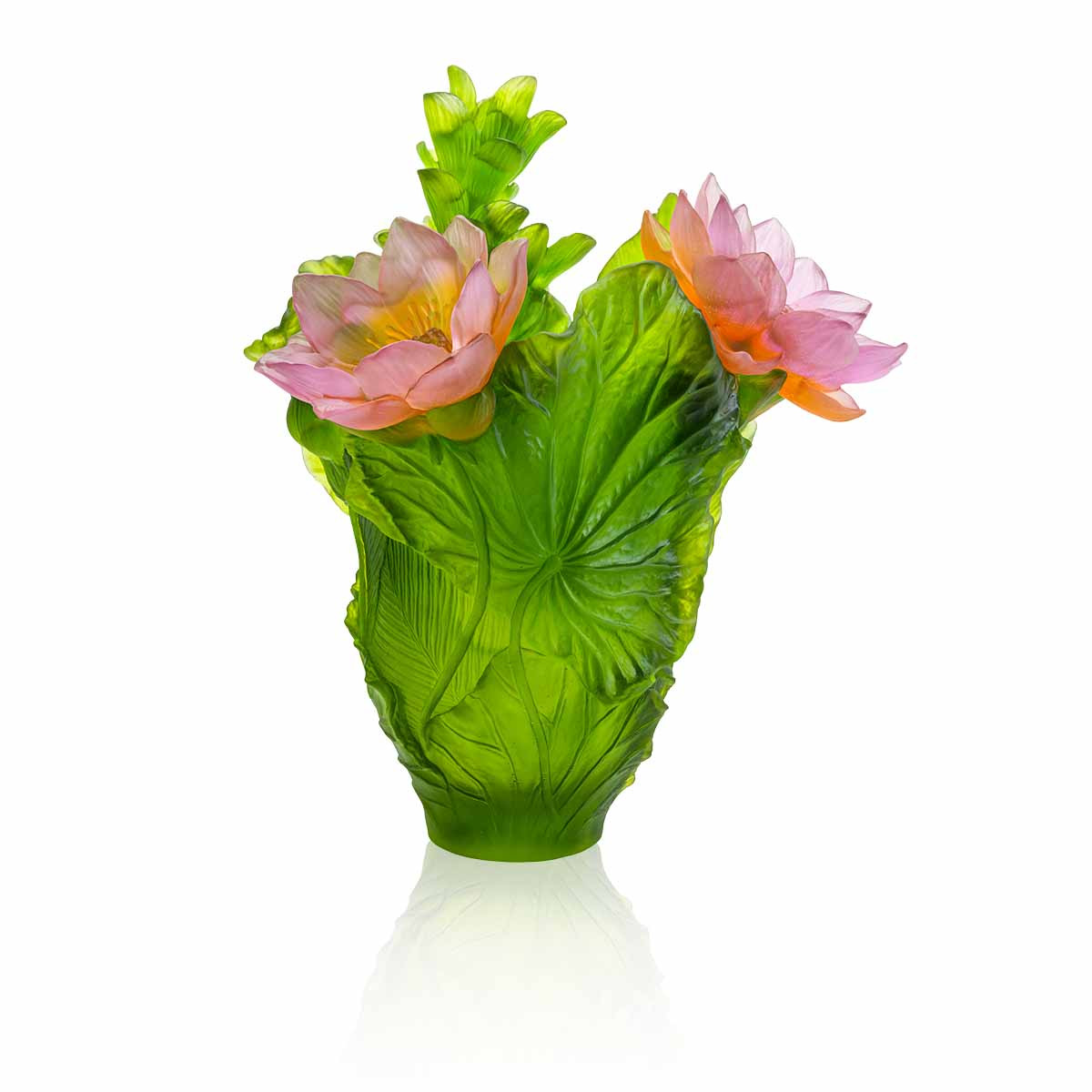 Translucency in the Jardin de Lotus vase recalls Daum’s art nouveau roots