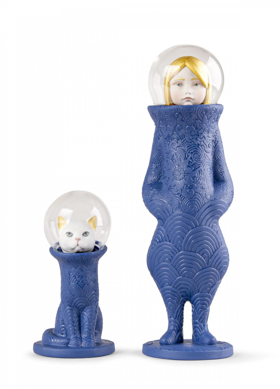 The Cosmic collection is crafted in matte porcelain with organic engravings