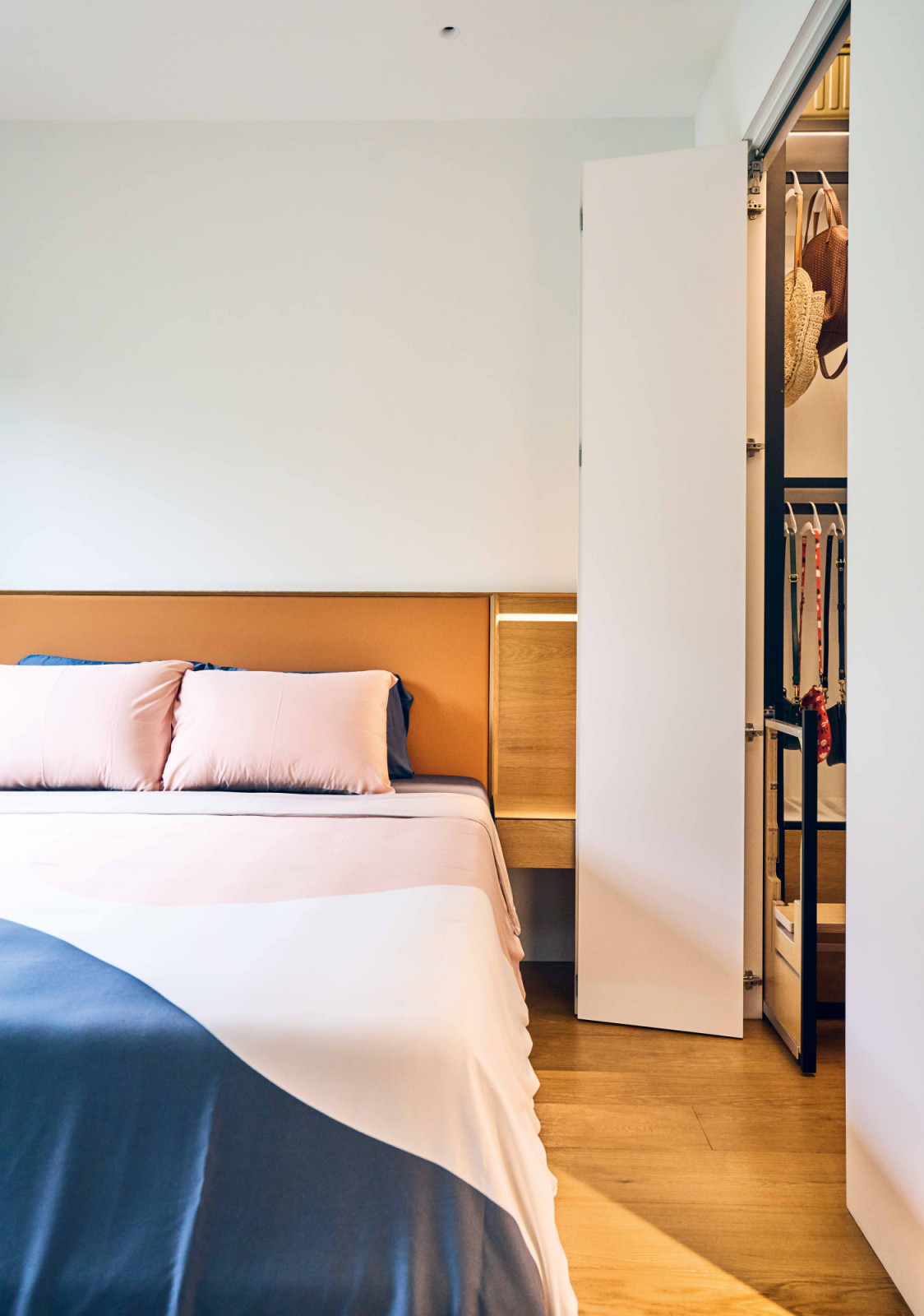 A peek at the homely master bedroom and walk-in wardrobe