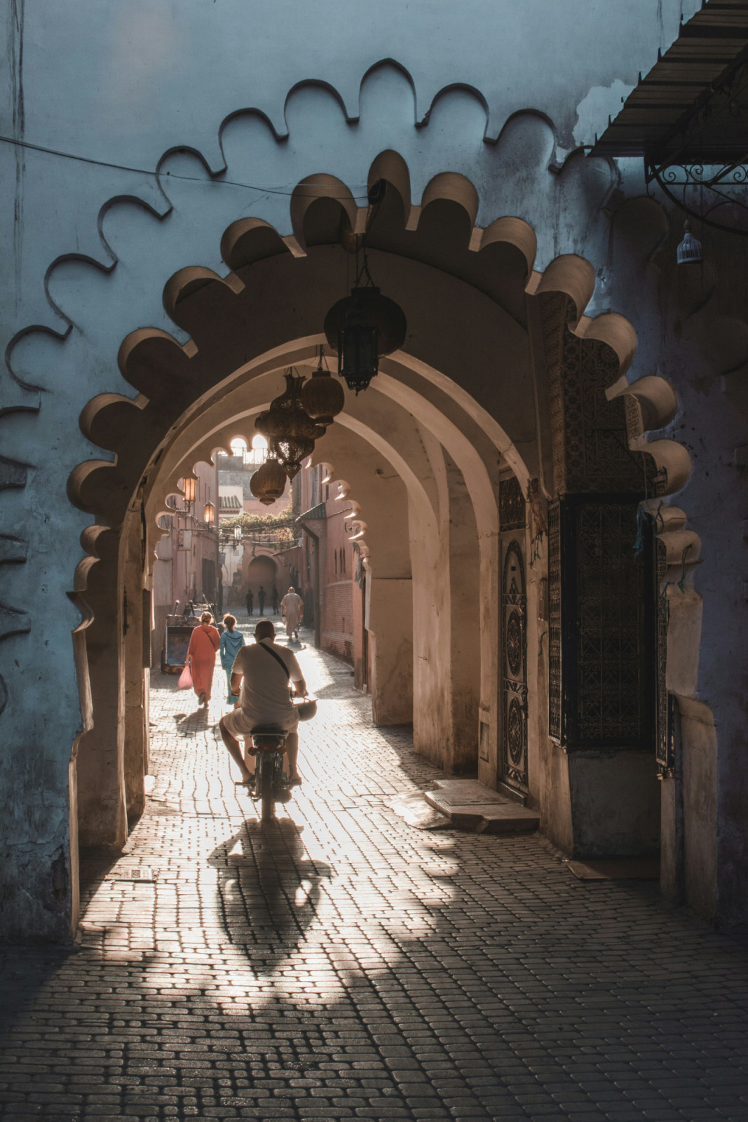 Traditional architecture at the Marrakech market, Morocco