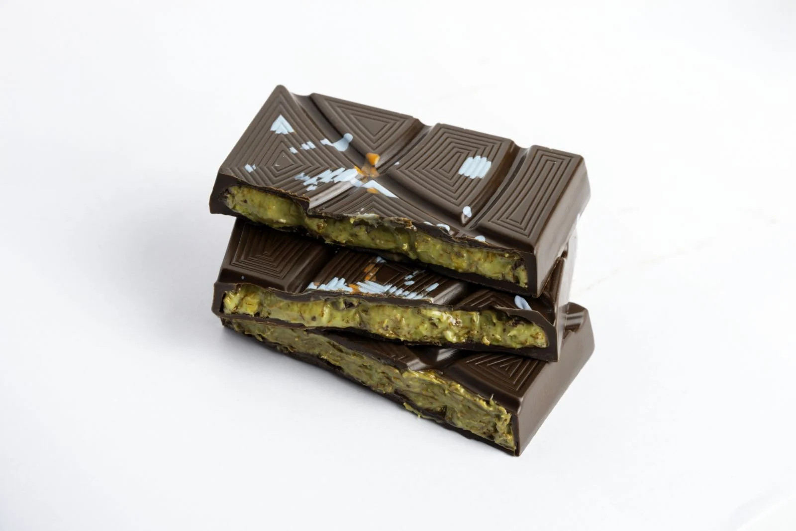 Pistachio and kataifi come together in this delectable chocolate bar (Photo: courtesy of Nouel Catis)