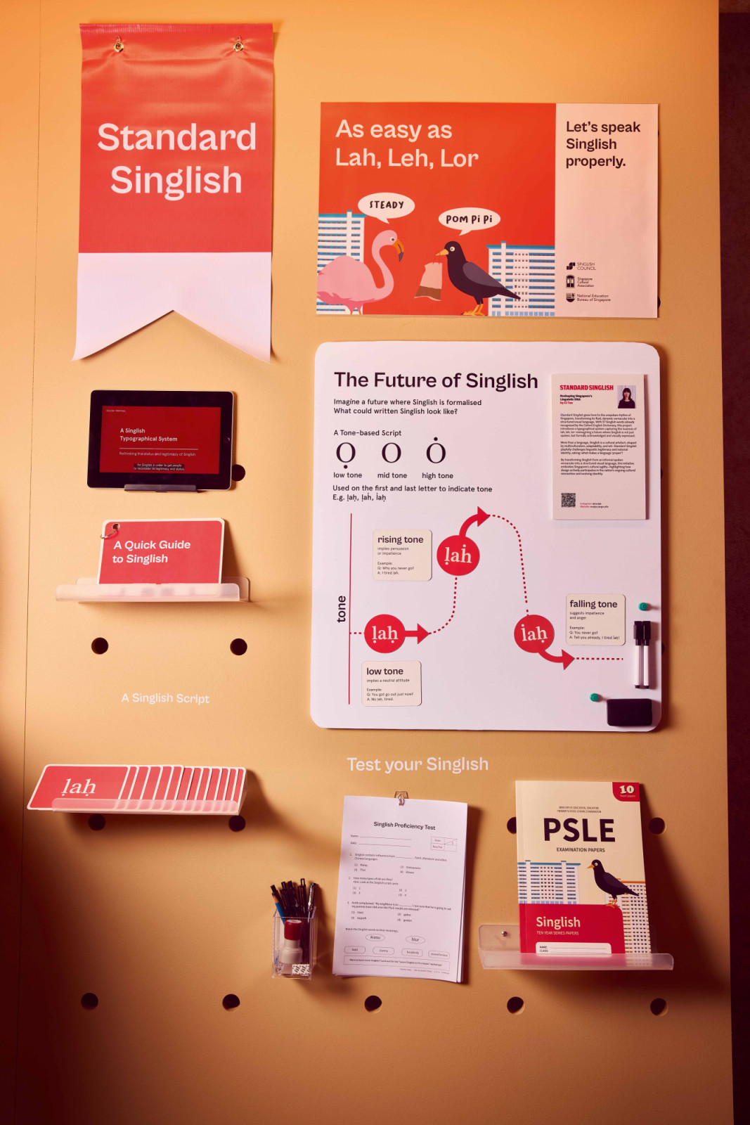 Standard Singlish, a project by speculative designer CJ Tan, on show at the “Future Impact 3” exhibition