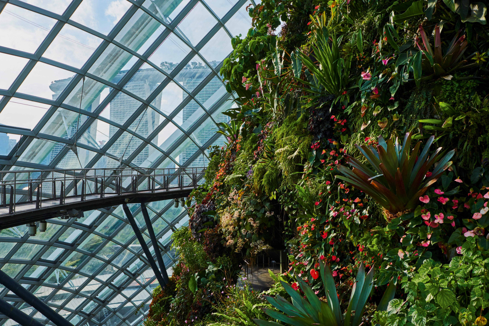 The interior of the Cloud Forest Dome at Gardens by the Bay. (Photo: Getty Images)