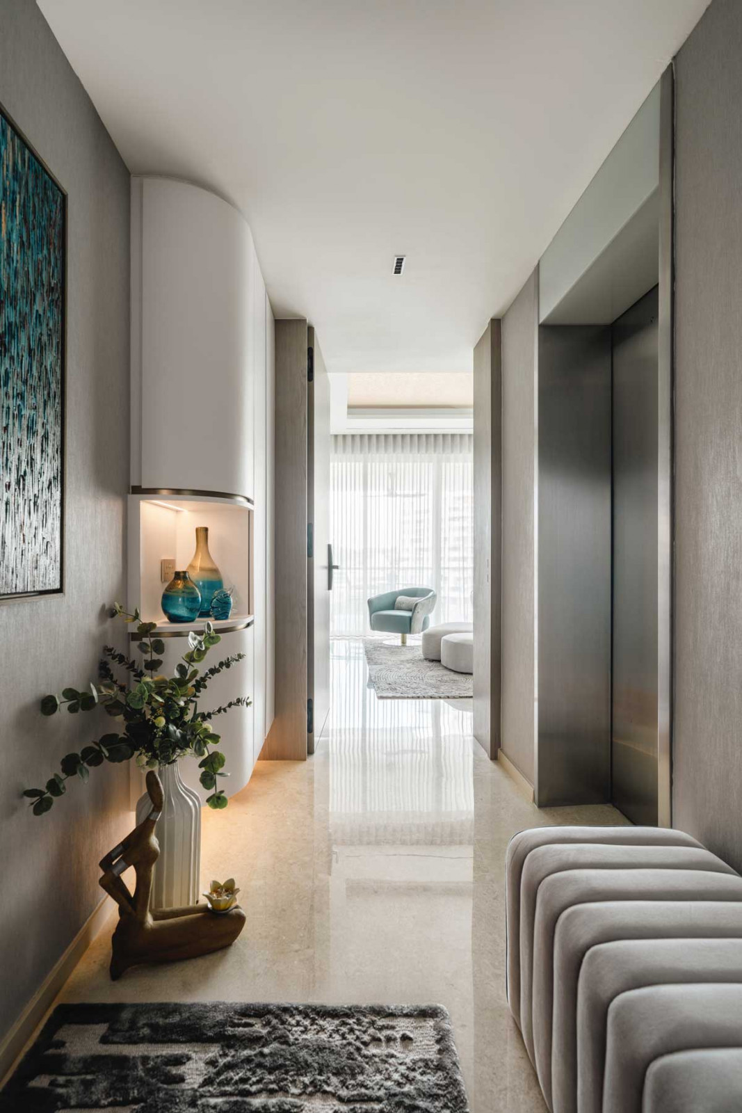 Groupings of home accessories add a splash of style to the interior