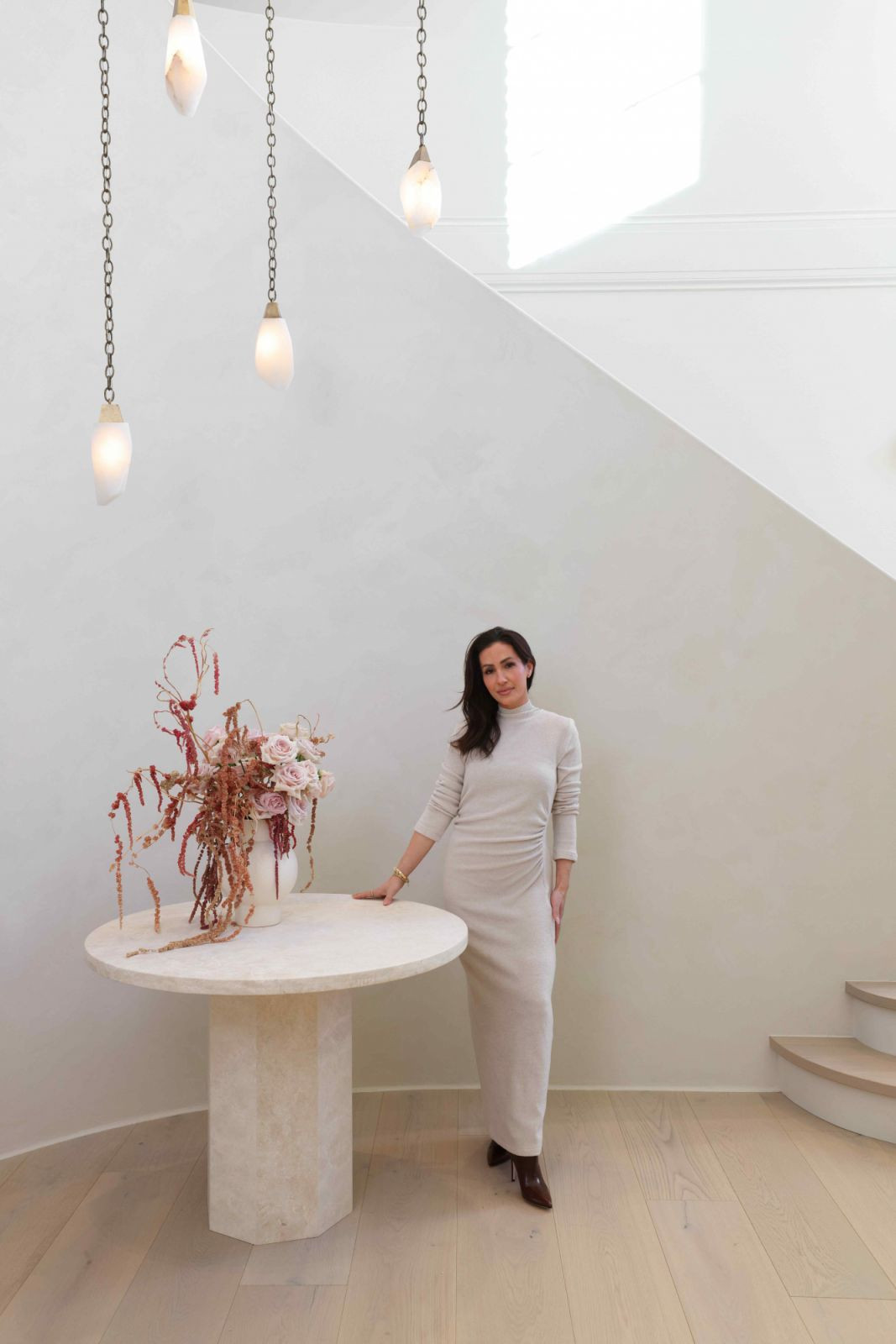 The 24-foot entry hall immediately establishes a sense of volume and light (Photo: Ema Peter)