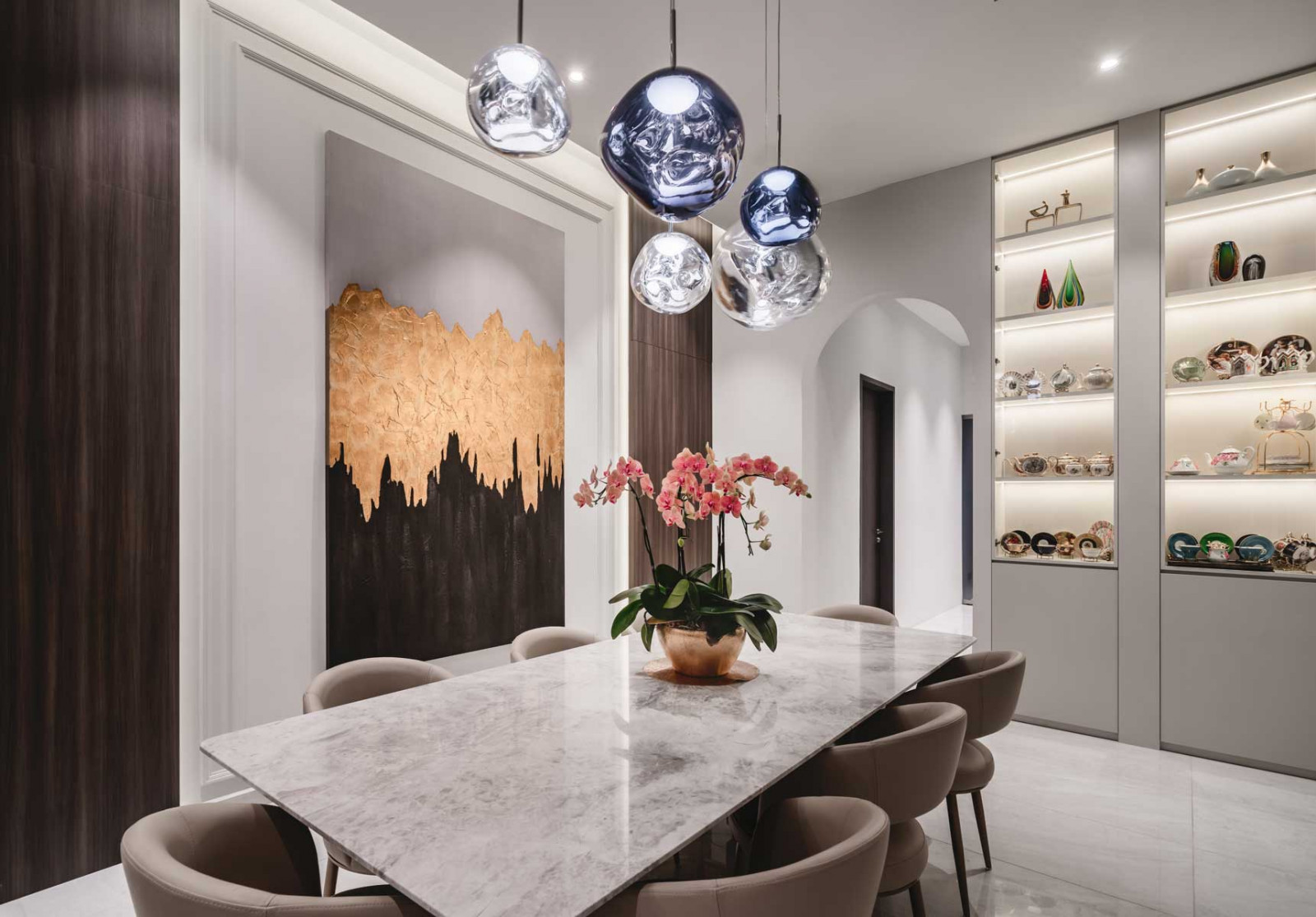 Summerhaus D’zign Serangoon terrace house - the dining area features a similar theme, flowing seamlessly from the living room